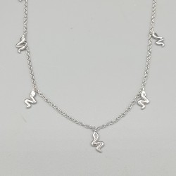 925 Sterling zilveren ketting met slangen hangertjes