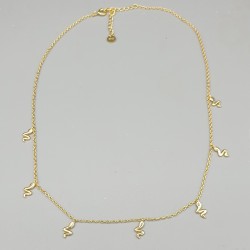 Vergulde ketting met slangen hangertjes