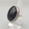 Sterling zilveren ring gezet met zwarte Onyx