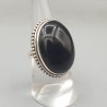 Sterling zilveren ring gezet met zwarte Onyx