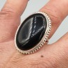 Sterling zilveren ring gezet met zwarte Onyx