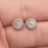 925 Sterling zilveren oorknoppen ronde Rozenkwarts