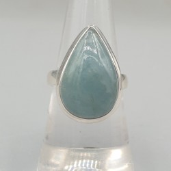 Sterling zilveren ring met Aquamarijn 16.5 mm