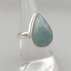 Sterling zilveren ring met Aquamarijn 16.5 mm