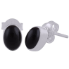 925 Sterling zilveren oorknoppen met ovale Onyx