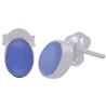 925 Sterling zilveren oorknoppen met ovale Chalcedoon