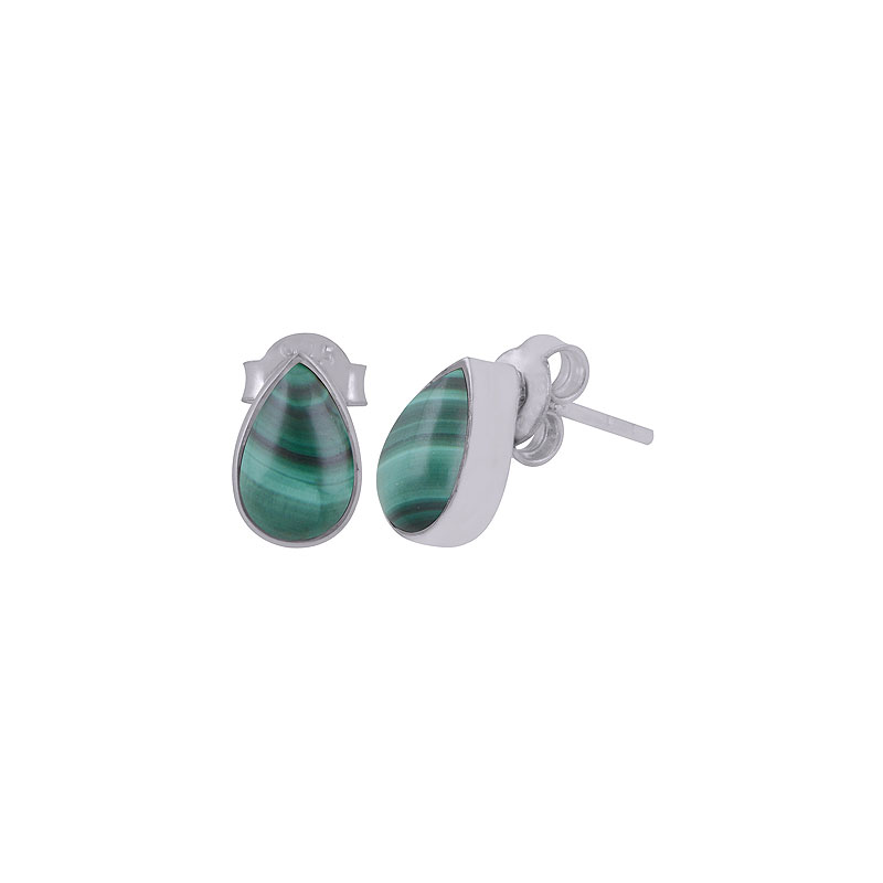 925 Sterling zilveren oorknoppen druppel Malachiet