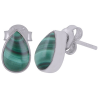 925 Sterling zilveren oorknoppen druppel Malachiet