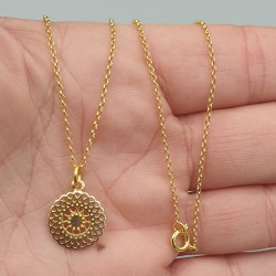 Vergulde ketting met Mandala hanger