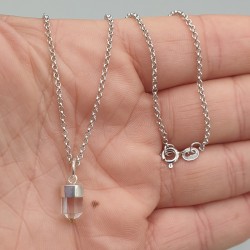 Sterling zilveren ketting met Kristal punt hanger