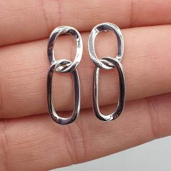 925 Sterling zilveren schakel oorbellen