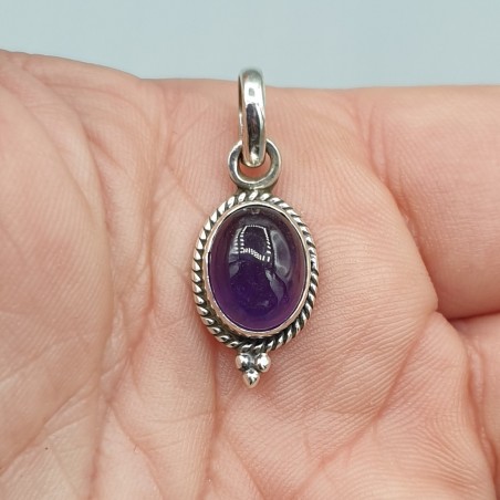 Sterling zilveren hanger met ovale Amethist