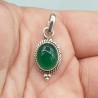 Sterling zilveren hanger met ovale groene Onyx