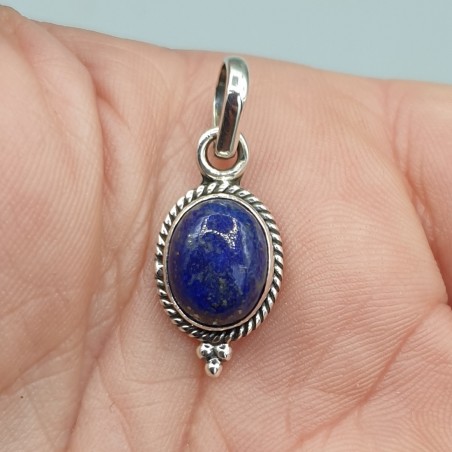 Sterling zilveren hanger met ovale Lapis Lazuli