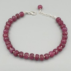 925 Sterling zilveren armband met Robijn