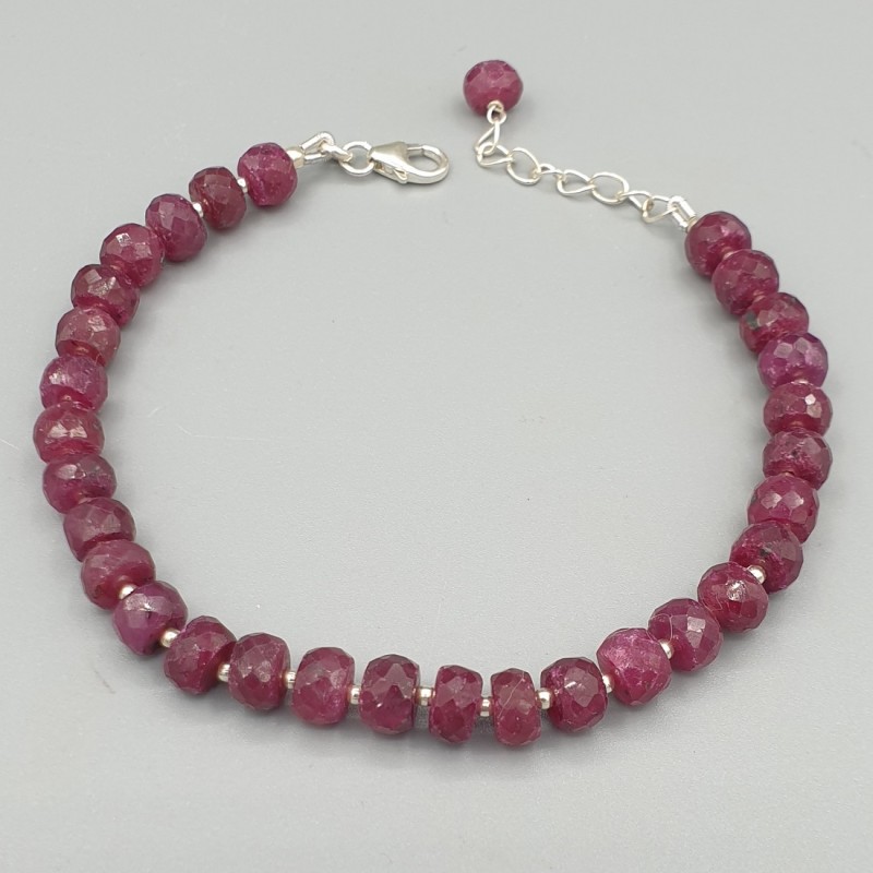 925 Sterling zilveren armband met Robijn
