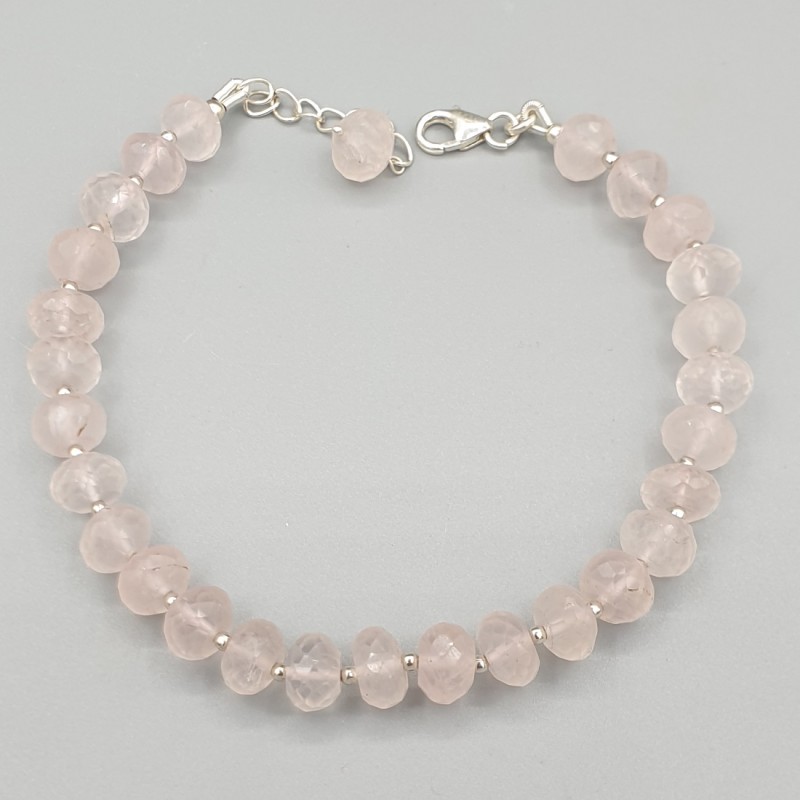 925 Sterling zilveren armband Rozenkwarts