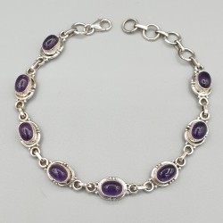 925 Sterling zilveren armband gezet met Amethist