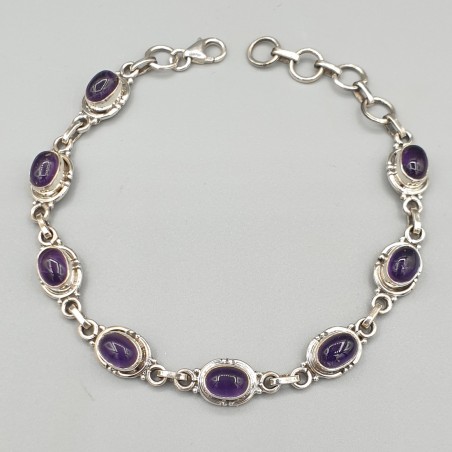 925 Sterling zilveren armband gezet met Amethist
