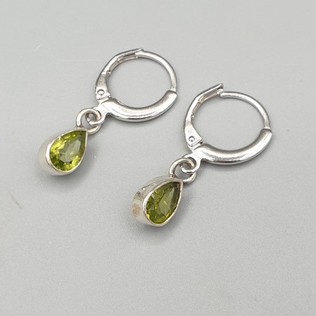 925 Sterling zilveren creolen met Peridot druppel