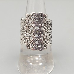 925 Sterling zilveren open bewerkte ring