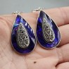 925 Sterling zilveren oorbellen gezet met paars Abalone schelp
