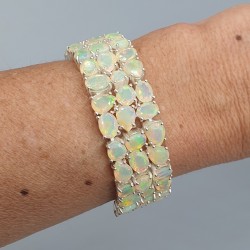 925 Sterling zilveren armband met facet geslepen Opalen