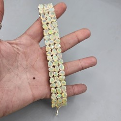 925 Sterling zilveren armband met facet geslepen Opalen
