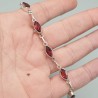 925 Sterling zilveren armband met facet geslepen Granaat