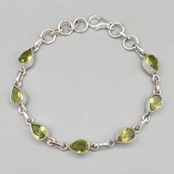 925 Sterling zilveren armband facet geslepen Peridot