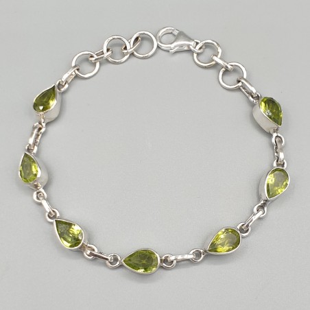 925 Sterling zilveren armband facet geslepen Peridot