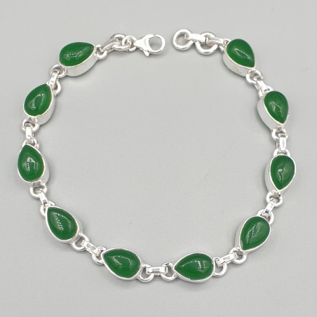 925 Sterling zilveren armband cabochon groene Onyx