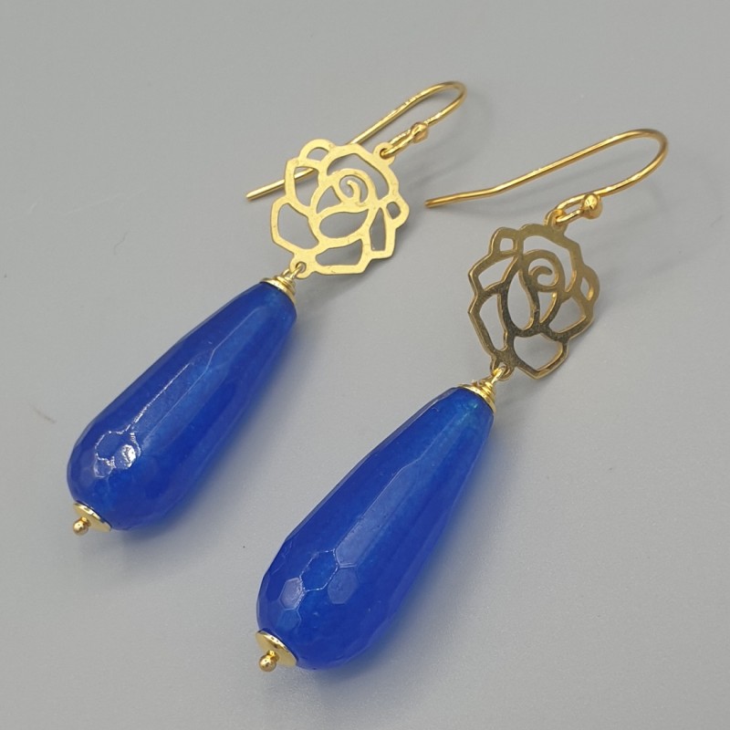 Oorbellen met blauwe Jade