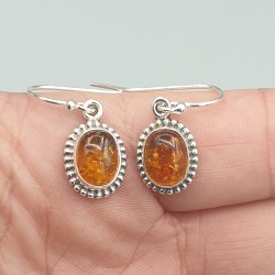 925 Sterling zilveren oorbellen met Amber
