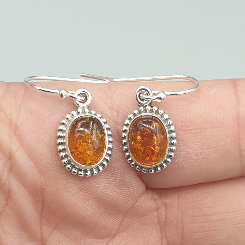 925 Sterling zilveren oorbellen met Amber
