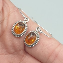 925 Sterling zilveren oorbellen met Amber