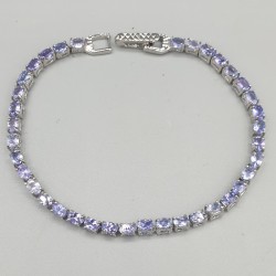 925 Sterling zilveren armband gezet met facet Tanzaniet