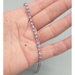 925 Sterling zilveren armband gezet met facet Tanzaniet