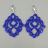 Oorbellen kobalt blauwe resin hanger