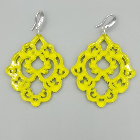Oorbellen appeltjes groene resin hanger