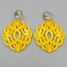 Oorbellen gele resin hanger