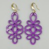 Oorbellen met paarse resin hanger