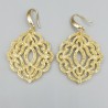 Oorbellen met goud kleurige resin hanger