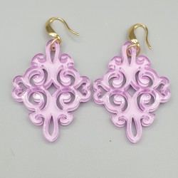 Oorbellen lila resin hanger
