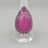 925 Sterling zilveren ring fuchsia roze Jade