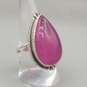 925 Sterling zilveren ring fuchsia roze Jade