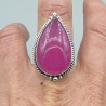 925 Sterling zilveren ring fuchsia roze Jade