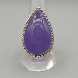 925 Sterling zilveren ring paarse Jade