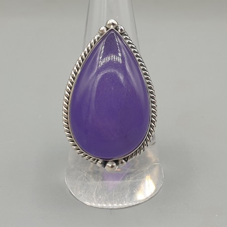 925 Sterling zilveren ring paarse Jade