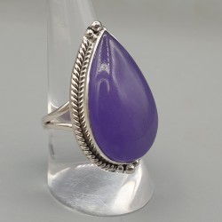 925 Sterling zilveren ring paarse Jade